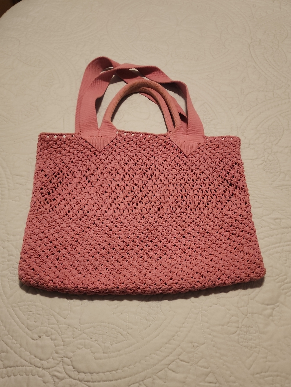 Crocheted Target Tote In Pink
